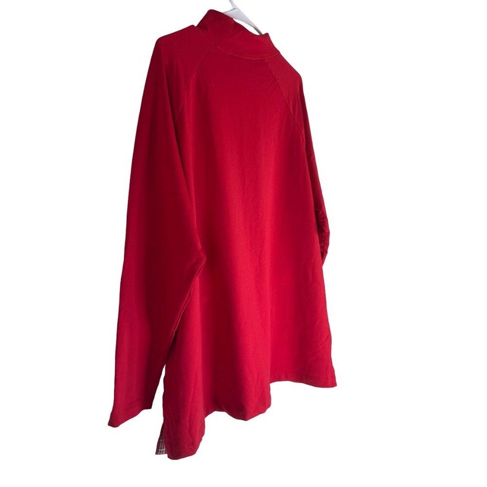 Denim & Co Mock Neck Tunic Women XL Red French Terry Long Sleeve Snap Detail GC2 - Picture 6 of 12